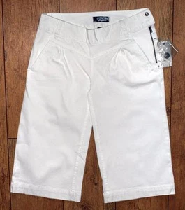 Nuevo con etiquetas Pantalones de mezclilla para mujer Oakley elásticos 3/4 Capri UK8 blanco mordida gaucho - Imagen 1 de 2