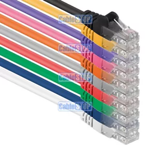 RJ45 CAT5e Network LAN Cable Internet Patch Lead Ethernet WIre 25cm to 50m LOT - Picture 1 of 11
