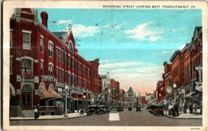 Postal de Mahoning Street, Punxsutawny, Pennsylvania. Cancelar 1932 - Imagen 1 de 2