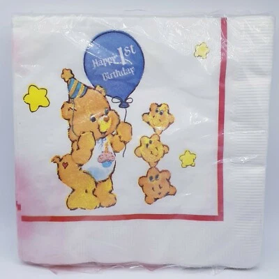 NOS Vintage Care Bears 16 party napkins 3 ply American Greetings Super Cute - Image 1 of 4