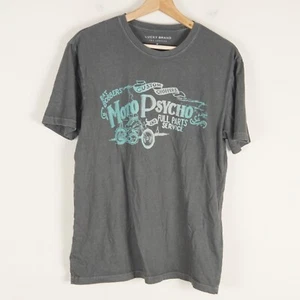 Camiseta gráfica de algodón lavado gris Lucky Brand Moto Psycho Ombre para hombre talla M - Imagen 1 de 7
