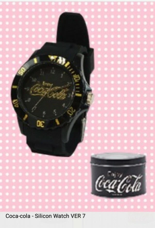  Reloj Coca~Cola Silicona Negro con Dorado. Muy bonito. Japón (A Foto 1 de 1