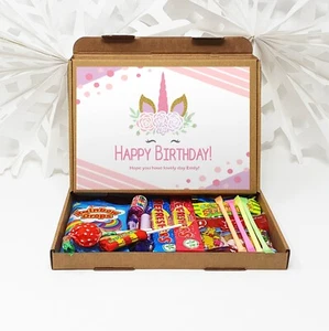 Personalised Birthday Unicorn Sweet Treats Box Gift Hamper Present Kids Children - Picture 1 of 3