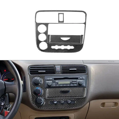 Cubierta interior de consola central de fibra de carbono tipo B 4 piezas para Honda Civic Foto 1 de 4