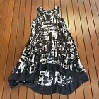 Sally Phillips Size 14 A Line Dress 100% Silk High Low Hem Flowing Casual