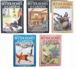 Lot of 5 Vtg Better Homes & Garden Magazines 1932–1934 Great 30's Ads & Graphics - Picture 1 of 8