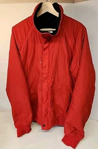 VTG REI Ultrex by Burlington Made in USA Fleece Lined Bomber Jacket Men's L Red - Picture 1 of 17