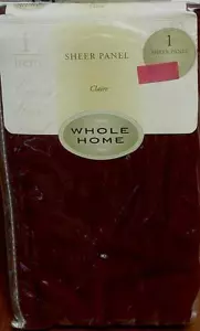Whole Home 54" x 63" Sheer Panel - Claire - Wine Color - BRAND NEW IN PACKAGE - Picture 1 of 1
