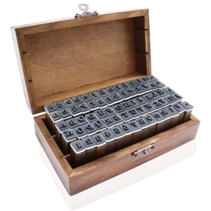 70pcs alphabet stamps vintage wooden rubber letter number and symbol stamp set - Picture 1 of 7