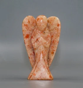 Piedra solar 105 mm meditación poder curación chakra espíritu piedra ángel curvado a mano - Imagen 1 de 6