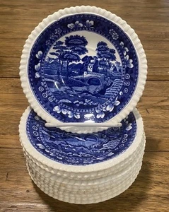 Copeland Spode's Tower Blue SET OF 11 Saucers - 5 7/8" gadroon edges - Picture 1 of 5