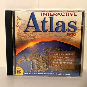 Interactive Atlas 1999 IBM Win 3.1 NT 95 MAC CD-ROM *BUY 2 GET 2 FREE* - Afbeelding 1 van 5