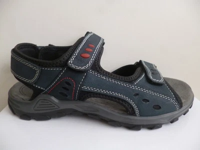Manitu Hombre Sandalia Trekking Sandalia Zapatos Cuero Azul 610008 Foto 1 de 4