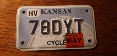 plaque immatriculation américaine Kansas Usa american license plate Moto - Photo 1/4
