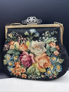 Vintage Antique Hungarian Hungary Petit point Purse Handbag Attached Coin Purse - Picture 1 of 18