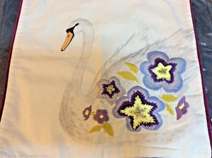 Pottery Barn Kids Embelished Embroidered Swan Pillow Cover 16x16 NEW Square - Picture 1 of 1