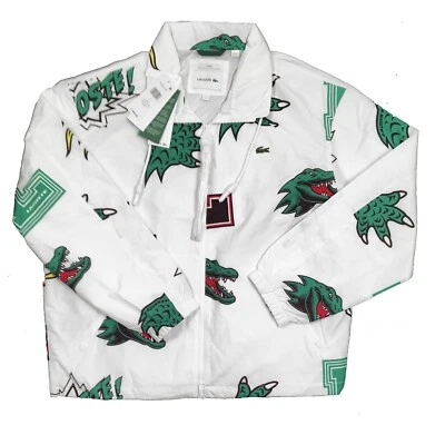 NEW $260 Lacoste Graphic Logo Jacket!  White With Huge Alligator  OVERSIZED FIT - Image 1 of 4