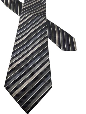 Corbata de vestir para hombre Paul Smith azul gris a rayas seda italiana mezcla de algodón Foto 1 de 4