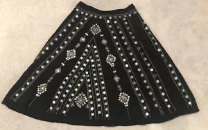 Carole Little Women’s Long Black Beaded Sequin Skirt Size 12 - Picture 1 of 4