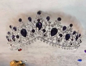 Purple Wedding Tiara for Women, Bridal, Bridesmaid Crown, Princess, Queen, Gift - Picture 1 of 2