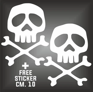 Captain Harlock Skull Motorcycle Spaced Sticker + 1 FREE STICKER CM. 10 - Picture 1 of 3