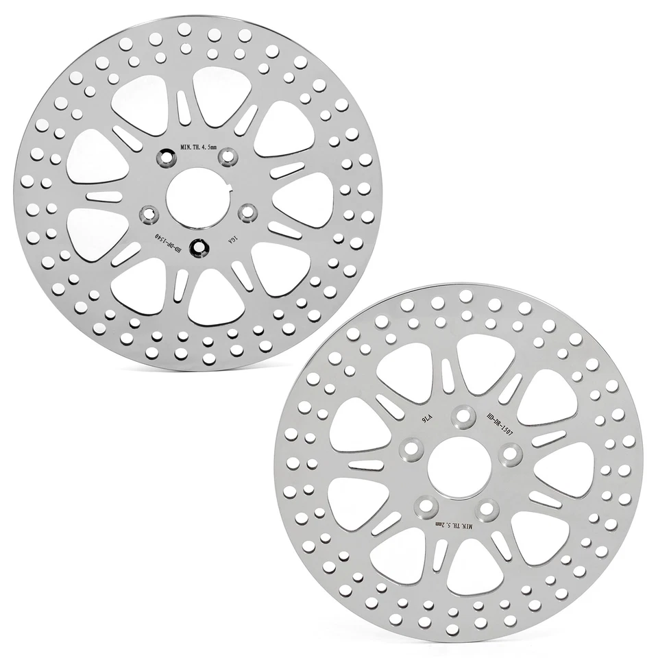 2x Rotores de freno delanteros traseros pulidos de 11,5" para Harley FXST Heritage Softail 87-99 Foto 1 de 4