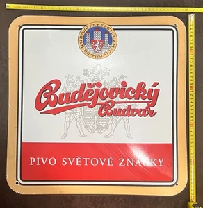 Placa de cerveza esmaltada checa Budweiser Budvar - Imagen 1 de 17
