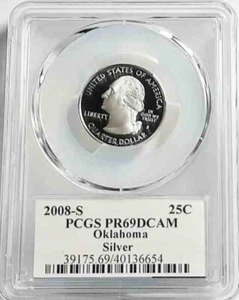 2008 S 25C Silver State Quarter Oklahoma Proof PR69 DCAM PCGS - Picture 1 of 2
