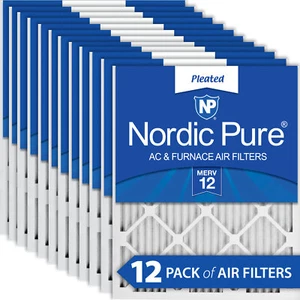 18x24x1 (17_1/2x23_1/2) Pleated MERV 12 Air Filters 12 Pack - Picture 1 of 6