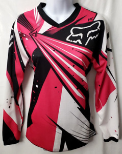 Fox Racing HC Motocross Jersey S Women Pink Black Lightning Shirt Long Sleeve