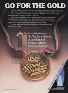 1987 Lennox: Go for the Gold Vintage Print Ad - Picture 1 of 1