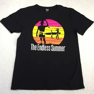 The Endless Summer Black with Multi Colour Front Graphic T shirt Size Med NWOT - Picture 1 of 11