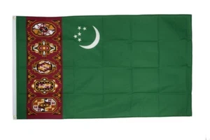 Fahne Turkmenistan Flagge turkmenische Hissflagge 90x150cm - Bild 1 von 1