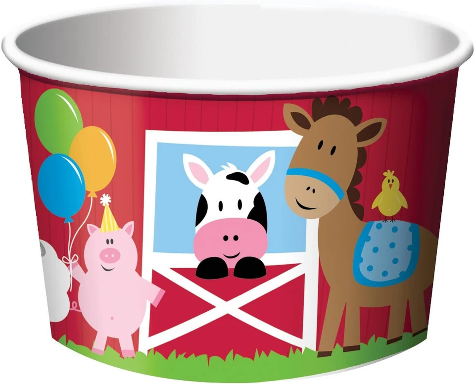 Farmhouse Fun Farm Barnyard Animals Birthday Party Favor 9 oz. Paper Snack Cups - Image 1 of 1