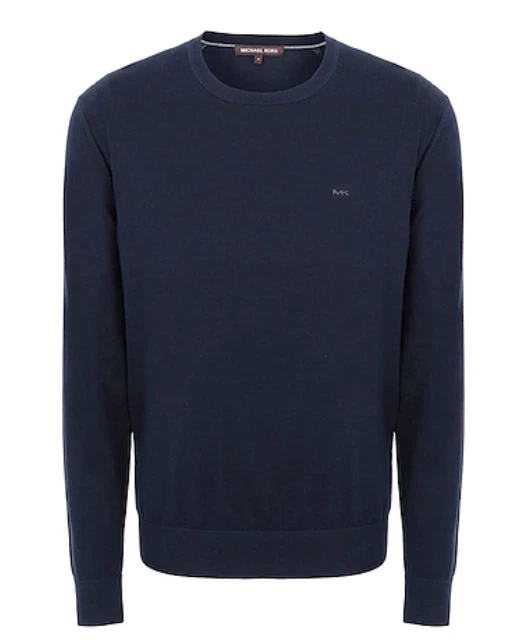 MICHAEL KORS Mens Midnight Blue Cotton Crew Neck Jumper Sweater XL NEW - Image 1 of 1