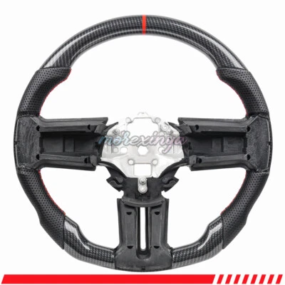💘Volante de fibra de carbono Hydro Dip para Ford Mustang GT350 GT500 2010-2014 Foto 1 de 4