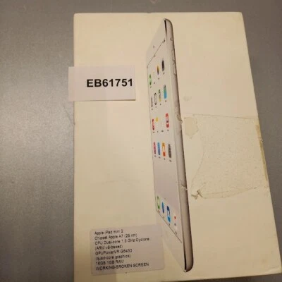 Apple IPAD Mini 2 (A1489) - 16GB, Wi-Fi, Aktiv, Broken Display, Gebraucht - Bild 1 von 4