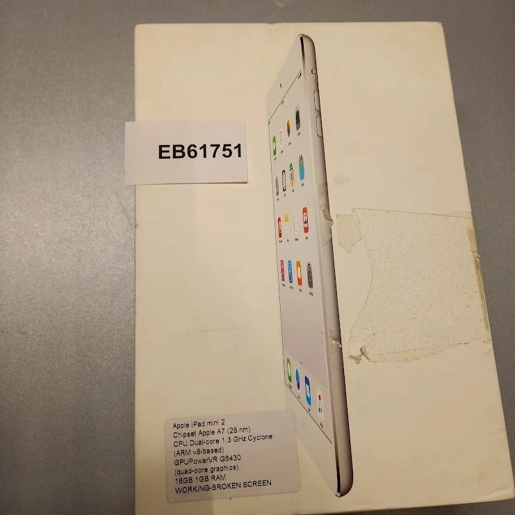 Apple Ipad Mini 2 (A1489) - 16GB, Wi-Fi, Funciona, Pantalla Rota, Usado - Imagen 1 de 4