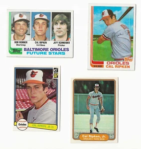 Cal Ripken Jr Rookie Card Lot- All 4 RC's Topps/Fleer/Traded/Donruss - Picture 1 of 2