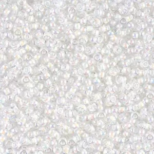 Miyuki Round Rocaille Seed Beads Size 11/0 24GM White-Lined Crystal AB 11-284 - Picture 1 of 2