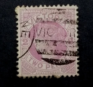 🔹AUSTRALIA - 1885 - "STAMP DUTY" - 2 PENCE MAUVE - QUEEN VICTORIA -USED - Picture 1 of 1