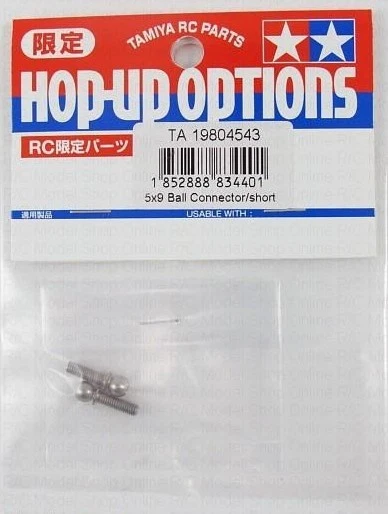 Tamiya 9804543 RC Car 5x9mm Short Ball Connector(2pcs) For TRF419/FF04/TT02S - Image 1 of 1
