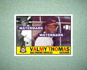 Valmy Thomas Baltimore Orioles 1960 Style Custom Baseball Art Card