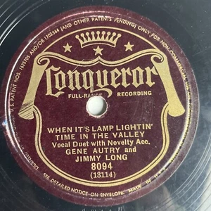 10" 78 RPM-Gene Autry/Jimmy Long-The Old Folks Back Home/Conqueror 8094 - Picture 1 of 4