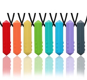 Chew Necklaces for Sensory Kids, 8 Pack Chewy Necklace Sensory Boys and Girls wi - Picture 1 of 7
