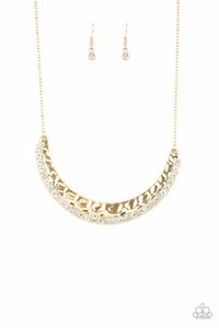 Paparazzi -Impressive Necklace & All Dazzle Earrings " Gold Set" - Picture 1 of 5
