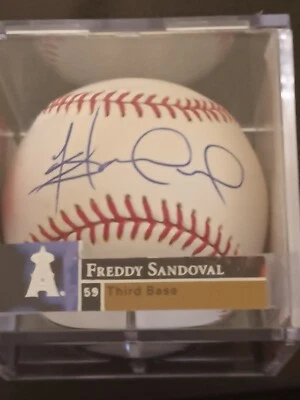FREDDY SANDOVAL-Los Angeles Angels Signed OML Baseball (PSA/DNA COA) - Image 1 of 4
