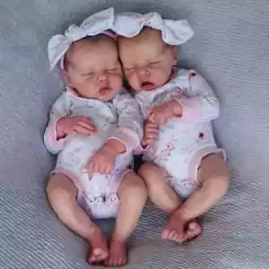 1 Pc Twins Reborn Doll Handmade Unisex Lifelike Realistic Baby Boy Girl Toy Gift - Picture 1 of 6