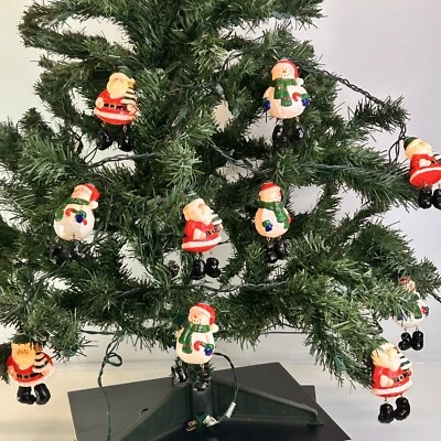 Molde soplado Santa y muñeco de nieve conjunto de luces pierna colgante vacaciones Navidad 10 luces 7 pies Foto 1 de 4