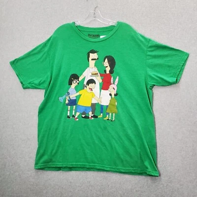 Camisa Bobs Burgers Hombres XL Verde Logo Familia Gráfico Manga Corta Camiseta LEER Foto 1 de 4